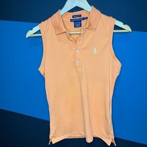 Ralph Lauren Orange Sleeveless Polo Tank Top